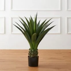 Glitzhome® 3.25ft. Potted Faux Agave Plant -Michaels Shop D763658S 2