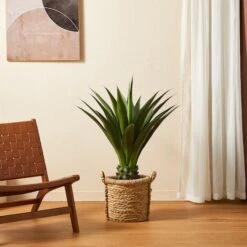 Glitzhome® 3.25ft. Potted Faux Agave Plant -Michaels Shop D763658S 4