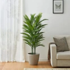 Glitzhome® 5ft. Potted Faux Palm Tree -Michaels Shop D763659S 2
