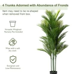 Glitzhome® 5ft. Potted Faux Palm Tree -Michaels Shop D763659S 7