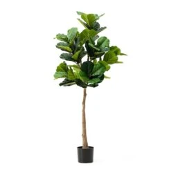 Glitzhome® 5ft. Faux Fiddle Leaf Fig Tree In Pot