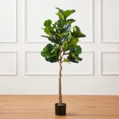 Glitzhome® 5ft. Faux Fiddle Leaf Fig Tree In Pot -Michaels Shop D763664S 4