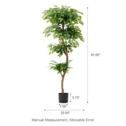Glitzhome® 5ft. Creative Shaped Faux Ficus Tree In Pot -Michaels Shop D763666S 8