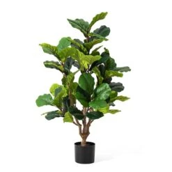 Glitzhome® 3.5ft. Faux Fiddle Leaf Fig Tree In Pot
