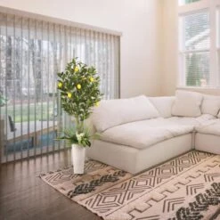 6ft. Artificial Lemon Tree In White Decorative Pot -Michaels Shop D763730S 3