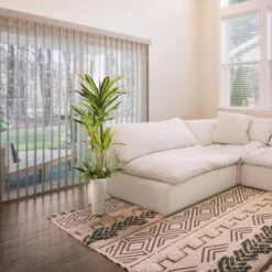 6ft. Artificial Dracaena Fragrans Tree In White Decorative Pot 11 6ft. Artificial Dracaena Fragrans Tree In White Decorative Pot -Michaels Shop D763734S 2