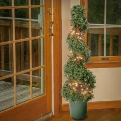 3.5ft. Pre-Lit Boxwood Spiral Topiary -Michaels Shop D766092S 2
