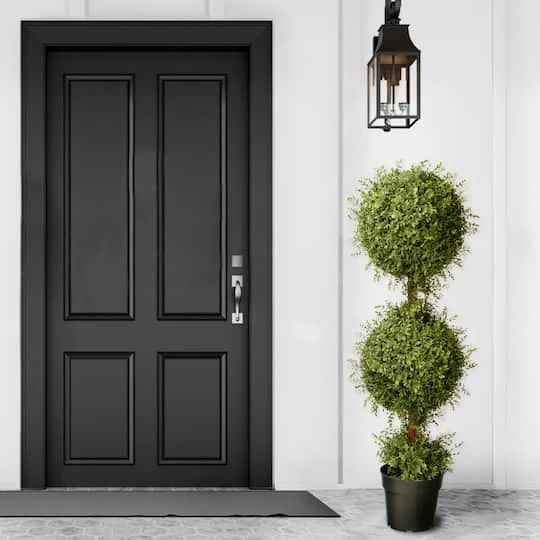 4ft. Mini Tea Leaf Two-Ball Topiary 3 4ft. Mini Tea Leaf Two-Ball Topiary - Image 3